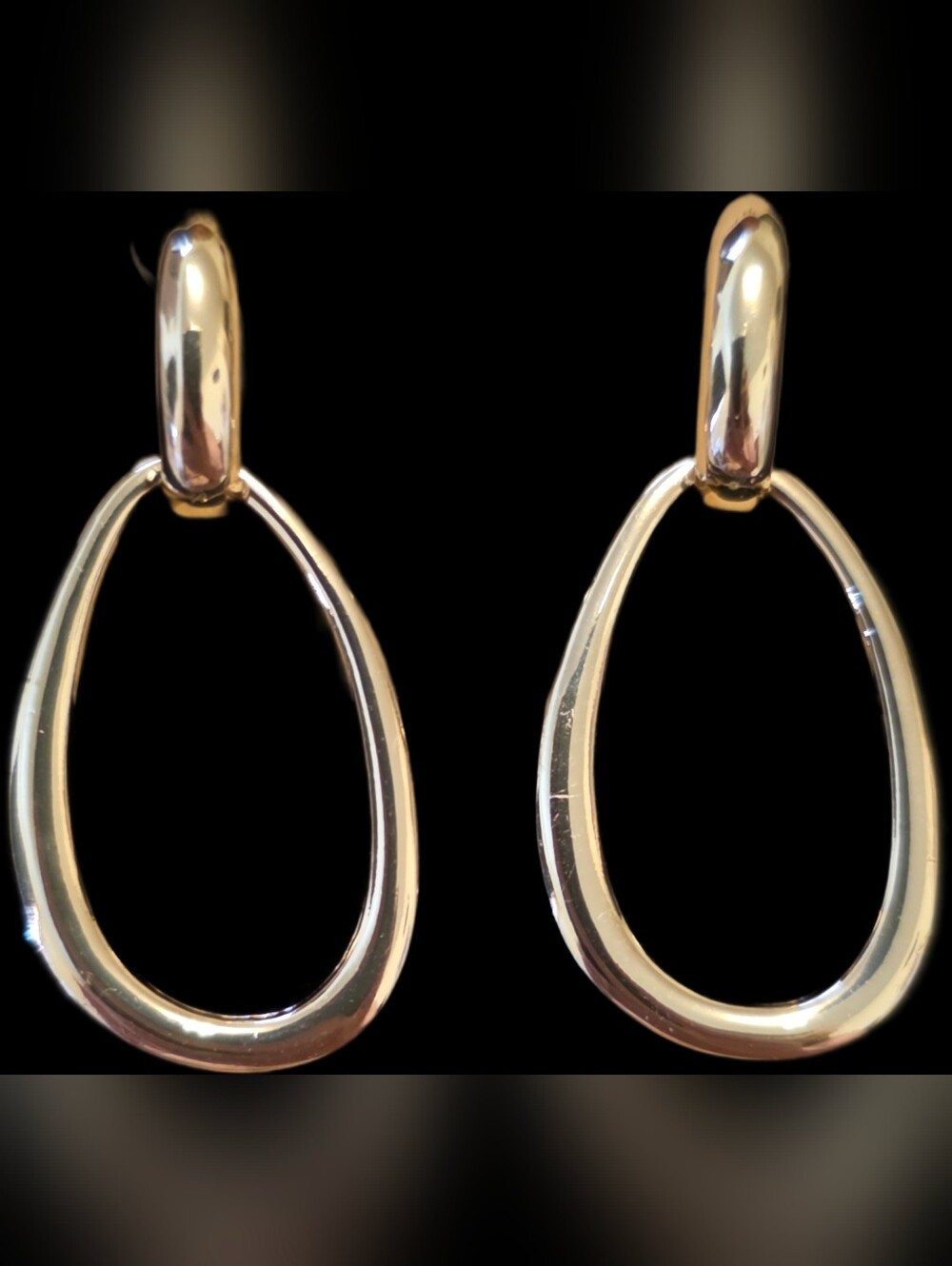 Goldtone Teardrop Drop Earrings